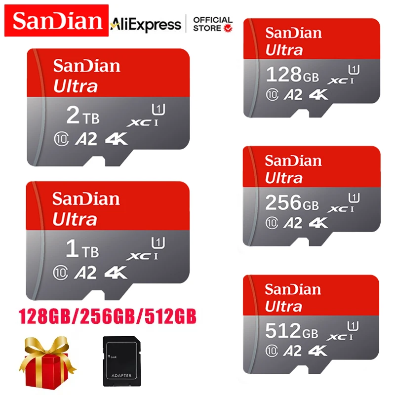 Оригинальная карта памяти Micro TF SD высокоскоростная 128 ГБ 256 512 SD-карта 1 ТБ