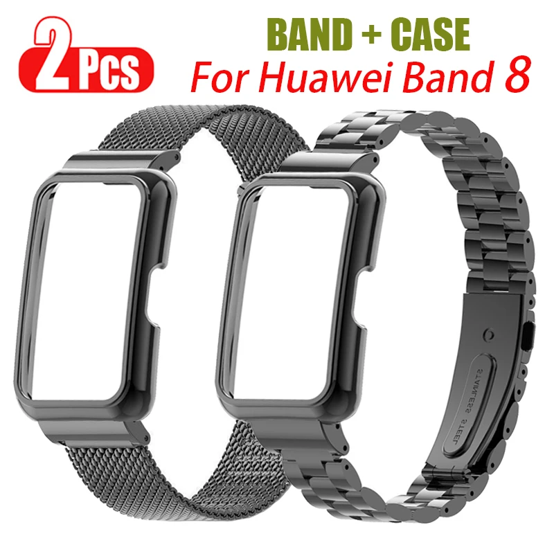 

Ремешок для Huawei Band 8, Защитный Браслет Для Huawei Band 7 6 Pro, браслет из нержавеющей стали для Honor Band 7 6, металлический чехол