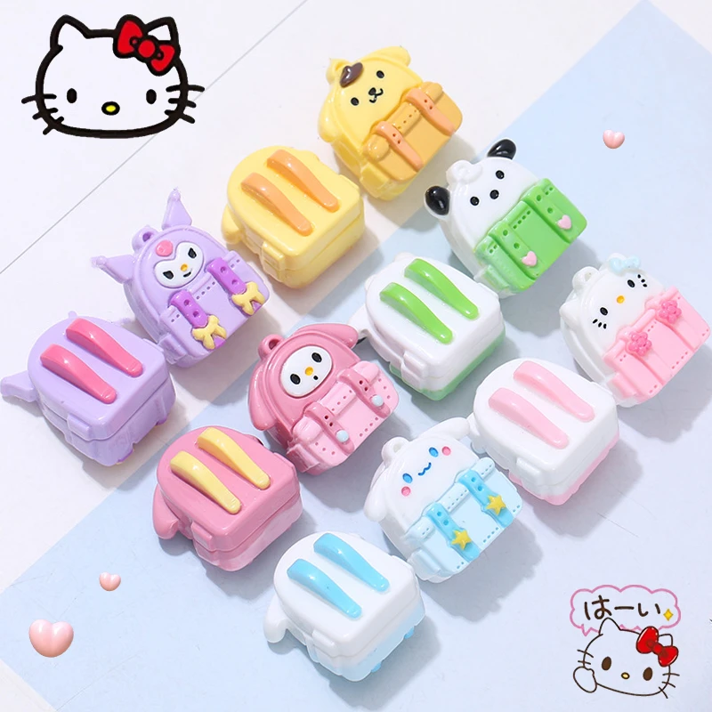 

10 шт. Sanrio Kawaii Hello Kitty моя мелодия DIY аксессуары Kuromi аниме мультяшная заколка для волос патчи крем клей резиновые аксессуары