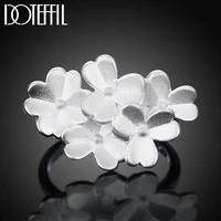 doteffil 925 sterling silver flowers ring for woman fashion wedding engagement party gift charm jewelry