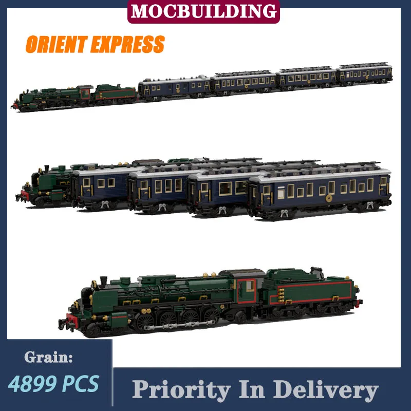 Городской транспортный поезд EST Series 13 модель Orient MOC сборка строительного блока