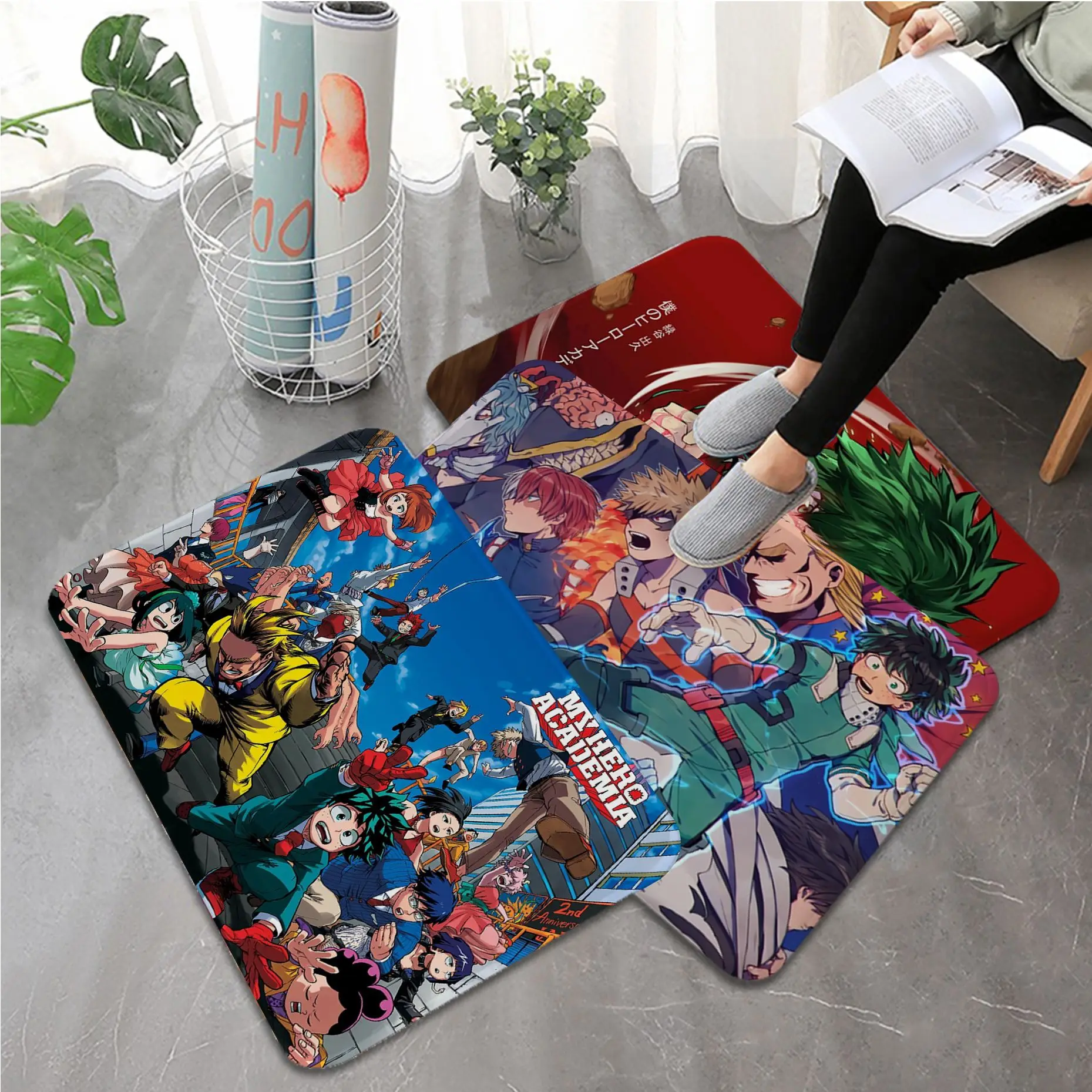 

My Hero Academia Kitchen Mat Non-Slip Laundry Room Mat Laundry Decor Balcony Child Living Room Household Carpets