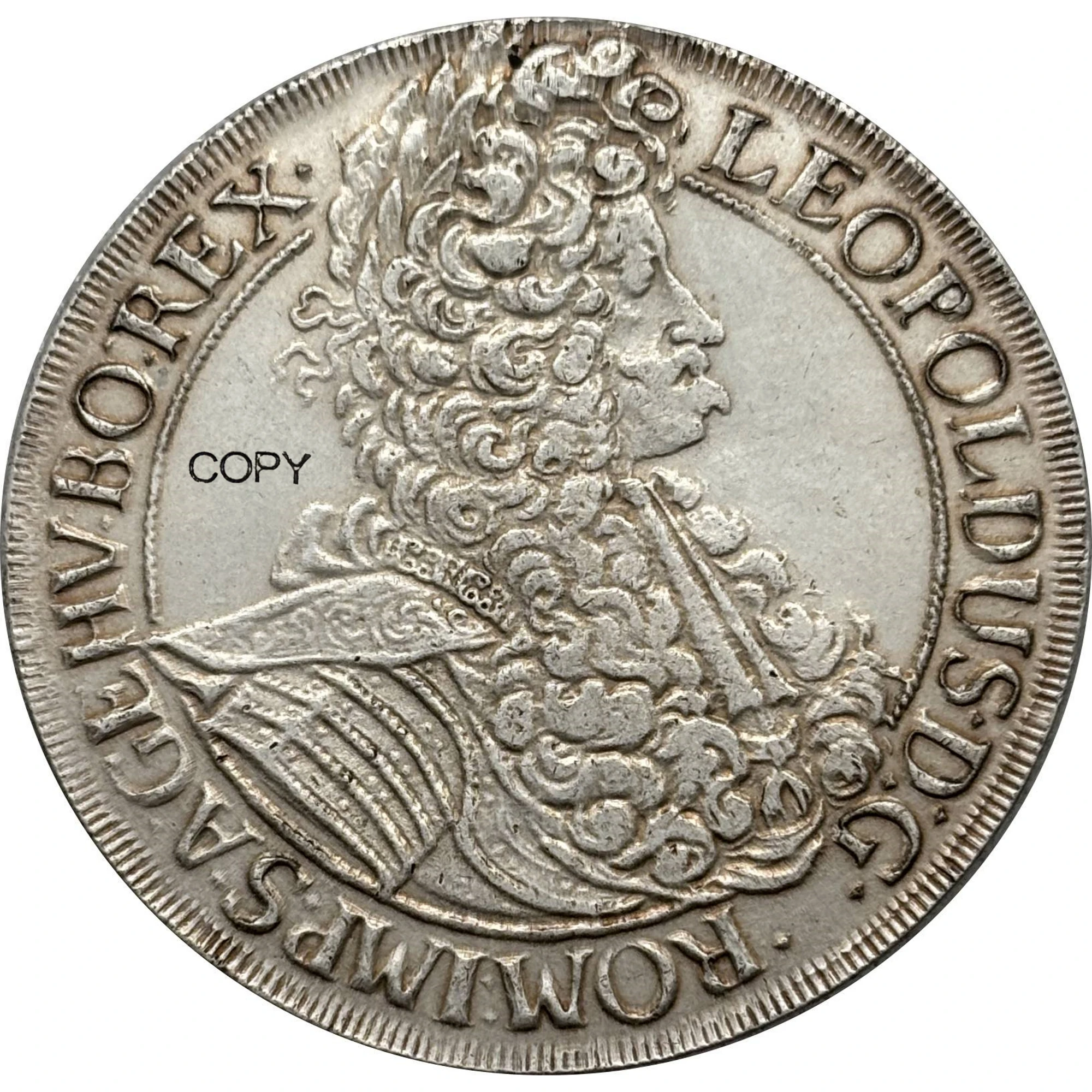 Австрийская империя 1698 One 1 Thaler Leopold I Vienna Посеребренная копия памятной монеты