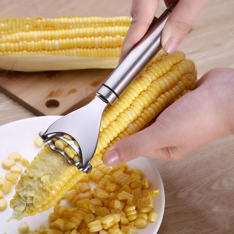 

304 Stainless Steel Planed Corn Kernels Peeling Artifact Thresher Corn Knife Quick Separator Kitchen Gadgets Kitchen Corn Tools