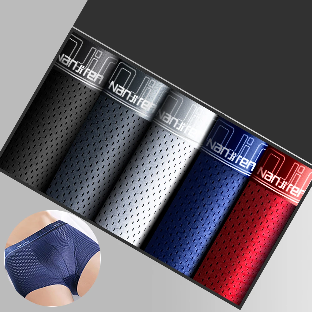 Boxers Men Ice Silk Mesh Boxer Shorts Underwear men Men's panties Boxers Homme Boxershorts Plus Size Panties Sexy Underpants