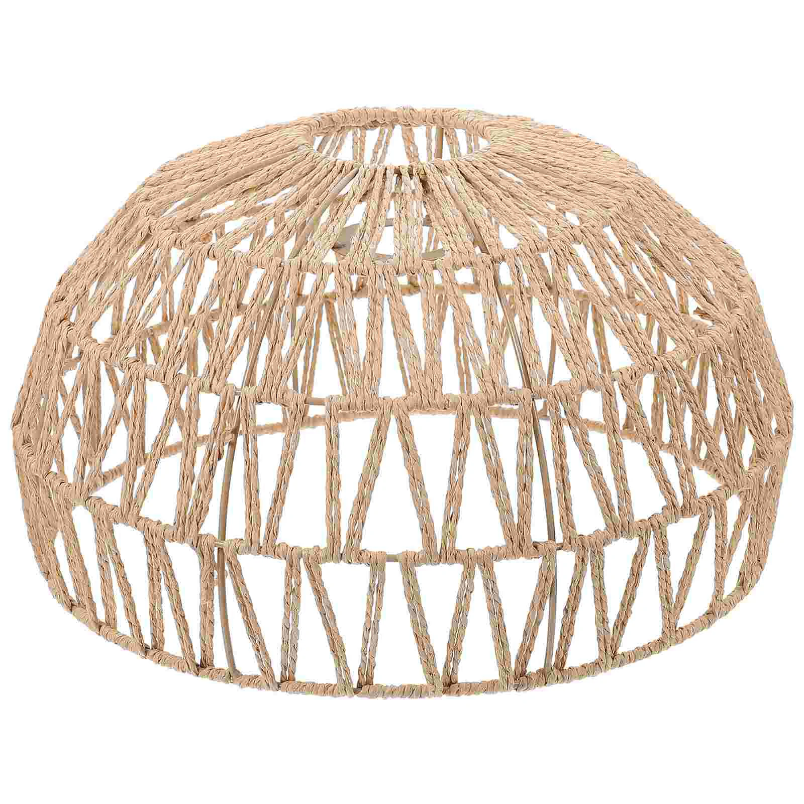 

Imitation Rattan Paper Rope Lampshade Supply Drum Desk Barrel Shades Light Accessories Fixtures Ceiling