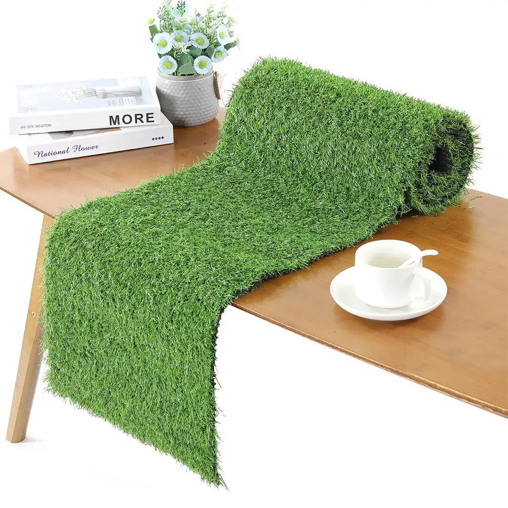 

NEW Artificial Grass Table Runners Table Cover Tabletop Decor For Wedding Birthday Party Banquet Baby Shower