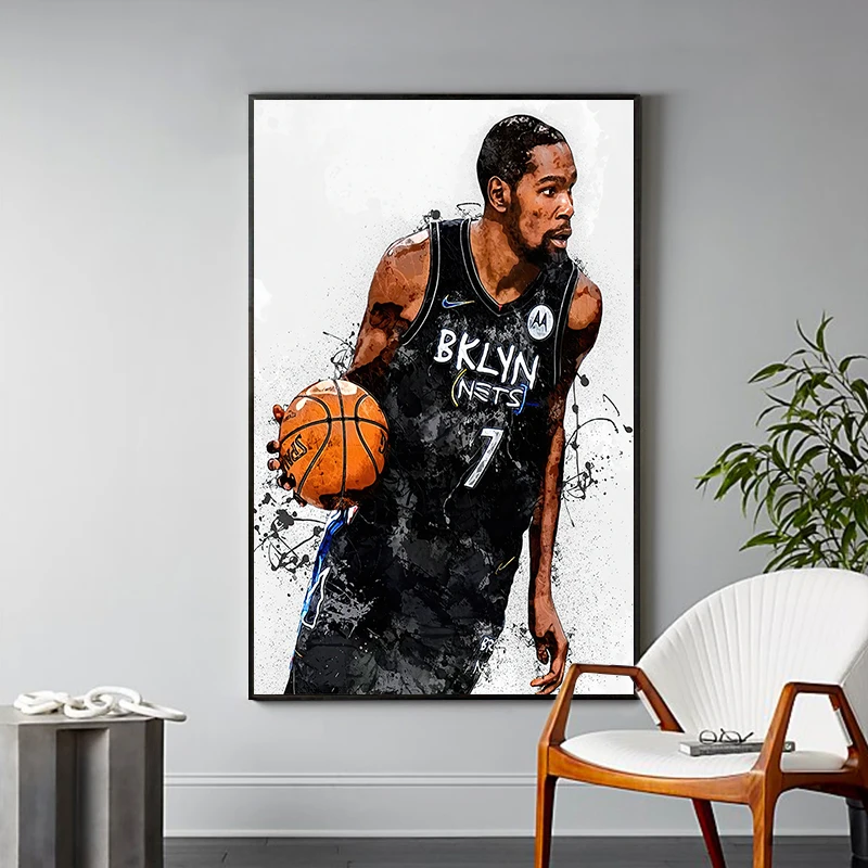 

Basketball Star Wall Art Portrait Poster Canvas Wall Picture Living Room Home Decor