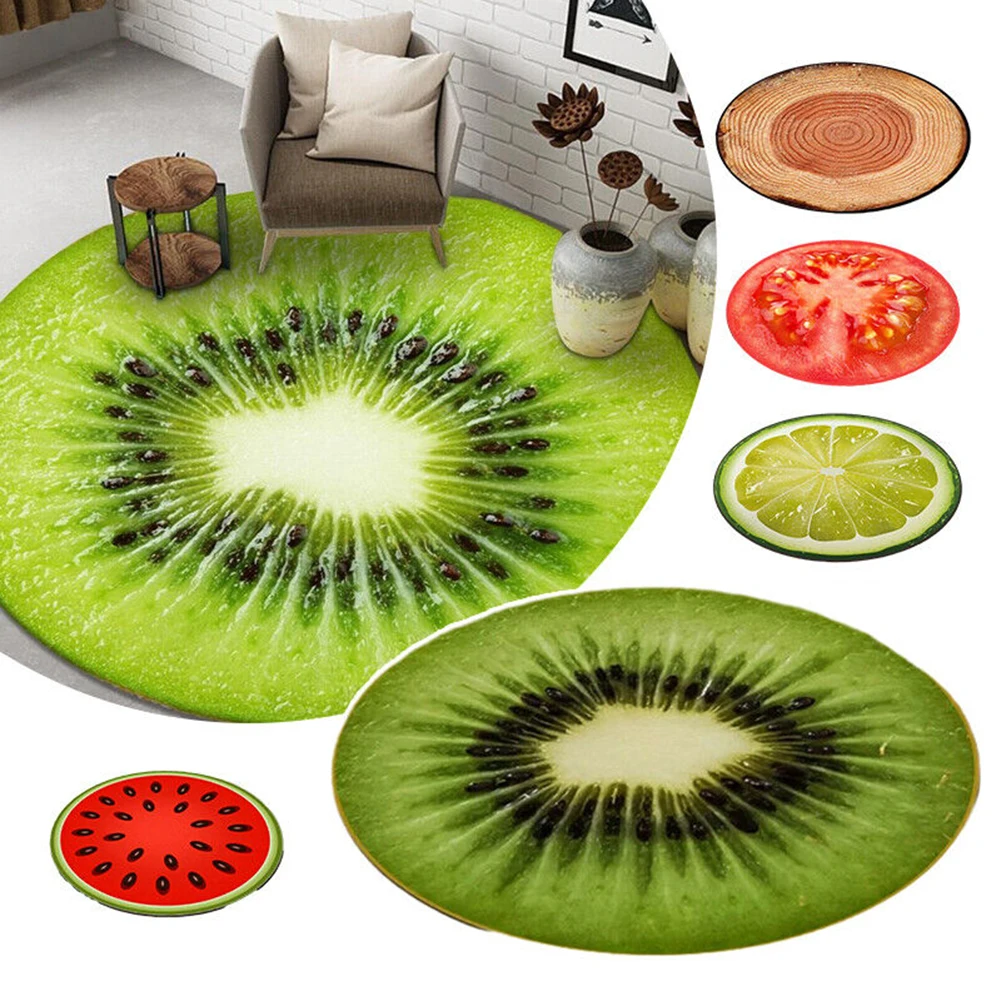 

Fruit Rug Round Carpet Home Carpet Area Carpet Bedroom Carpet Living Room Kids Room Carpet Doormat Anti-Slip Rug