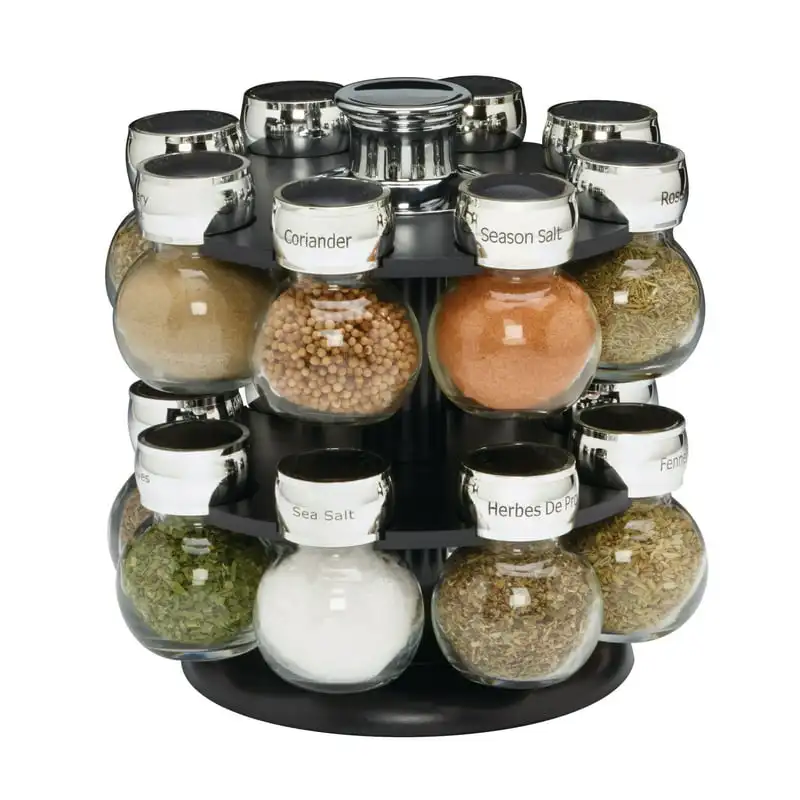 

Ellington Revolving Tower with Free Spice Refills for 5 Years, 16-Jar, Black