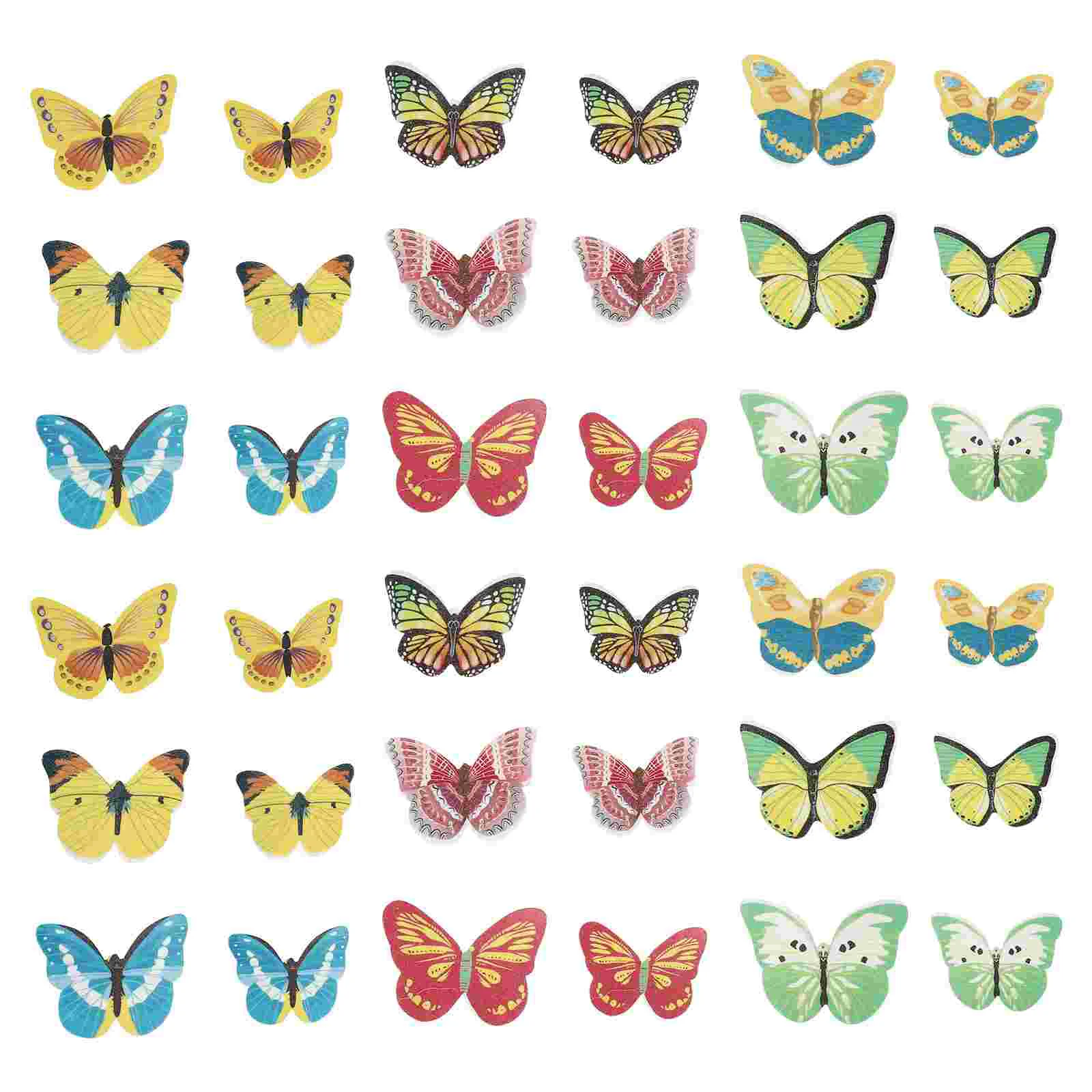

360 Pcs Sticky Rice Paper Butterfly Baby Decorations Cake Adornments Decorate Cupcake Picks Decors Party Supplies