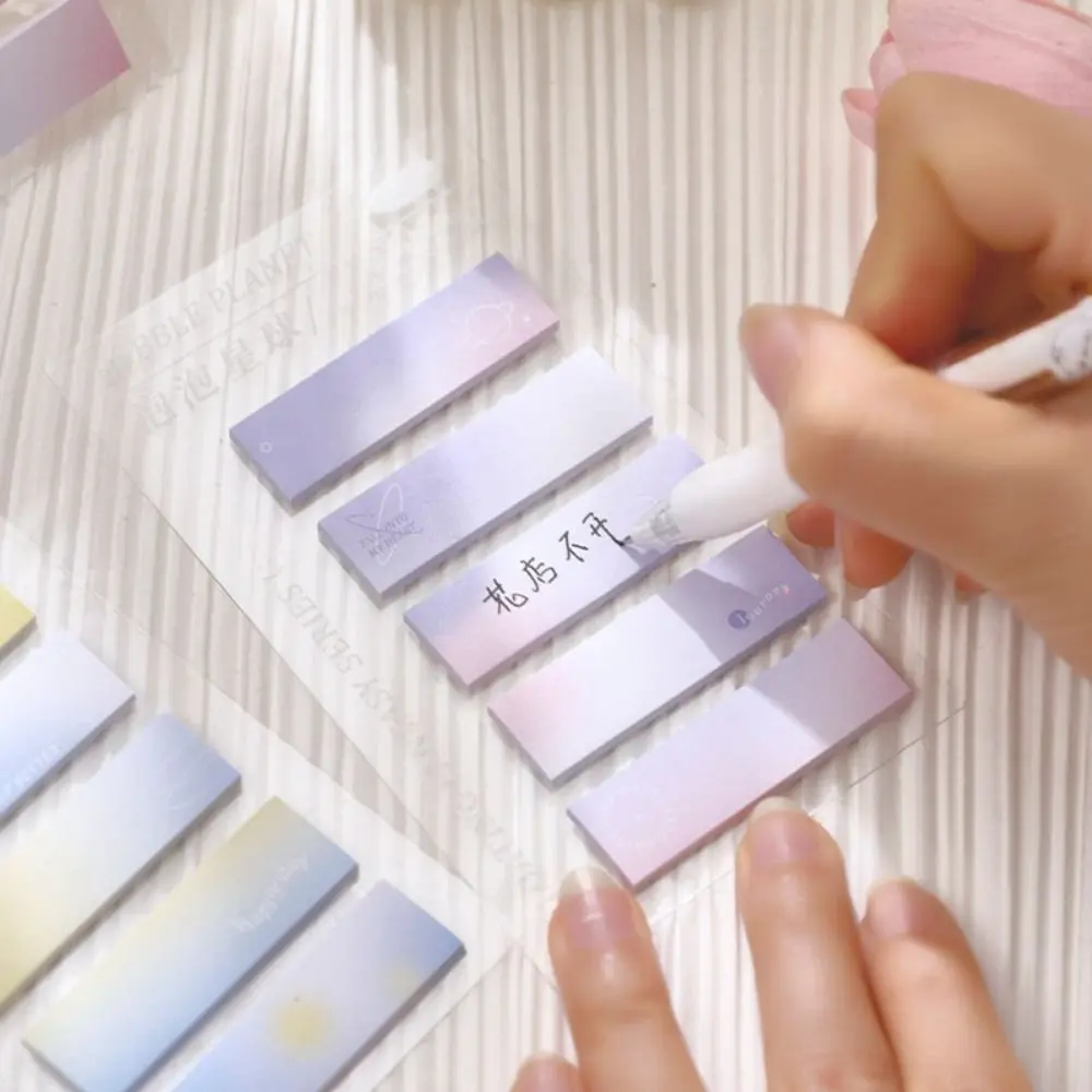 

N Times Sticky Sticky Reading Labels Gradient Color Aesthetic Bookmark Sticker Dreamy Keypoints Marker Index Memo Pads