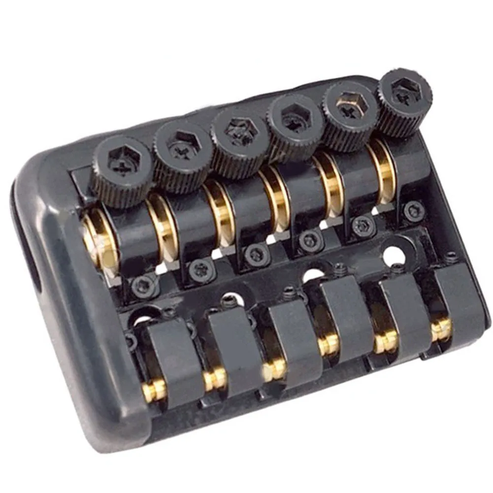 

Headless Guitar String Fixed Bridge Zinc Alloy+Iron 2.97 X 2.18inch 6 String 75.5 X 55.5mm Black Electric Guitar