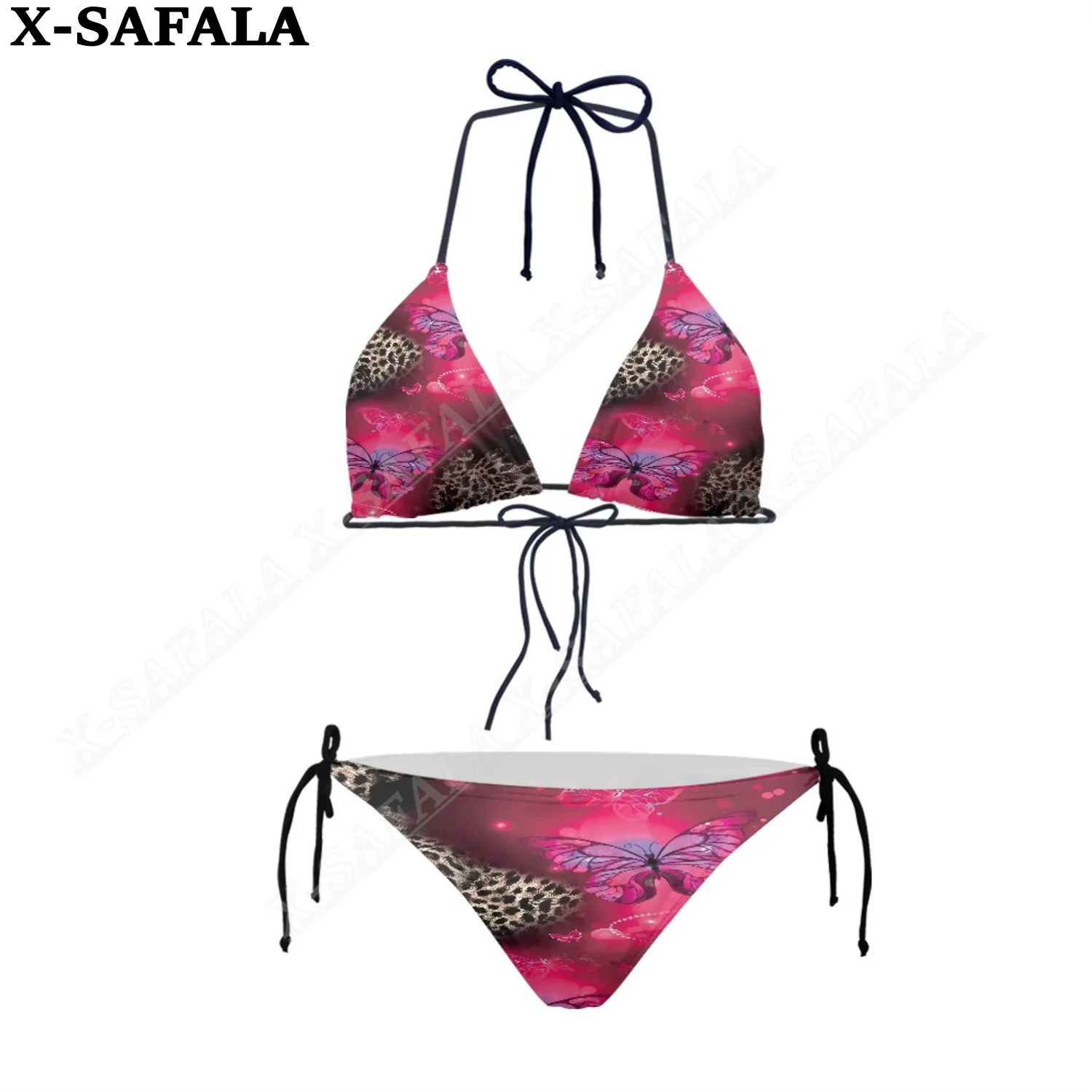 

Butterflies Pink Graffiti 3D Print Women Micro Triangle Tie Side Bikini Summer Beachwear Mankini Cute Sexy Beach Bathing Suit-5