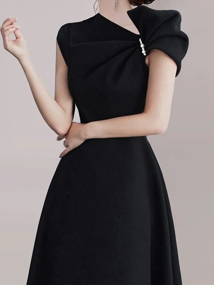 Платье женское ассиметричное с воротником-стойкой Элегантное Длинное Вечернее