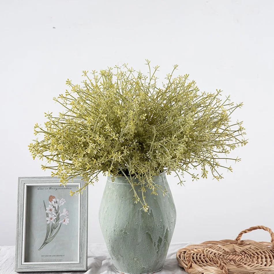 

12 шт., искусственные каштановые рисовые травы