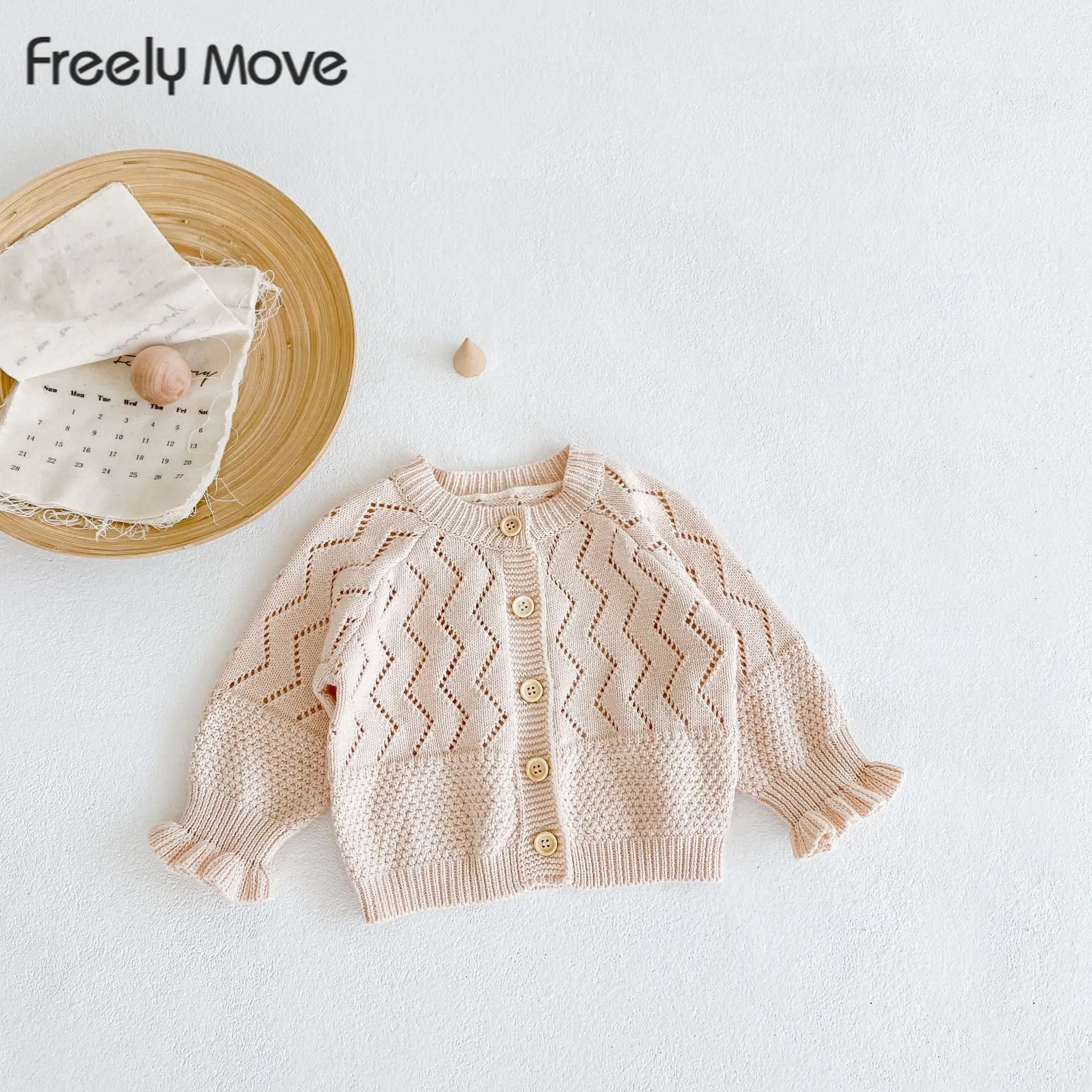 

Freely Move Autumn Winter Infant Baby Girls Lovely Sweater Cardigan Long Sleeve Single Breasted Solid Knit Jacket Clothes
