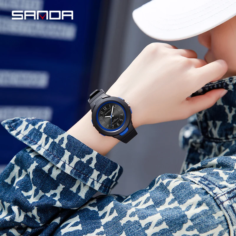 SANDA Casual Fashion Quartz Men Watch Arabic Numeral Scale 2023 Brand New Mens Watches Luxury Brand Watch Waterproof Reloj 6095 enlarge