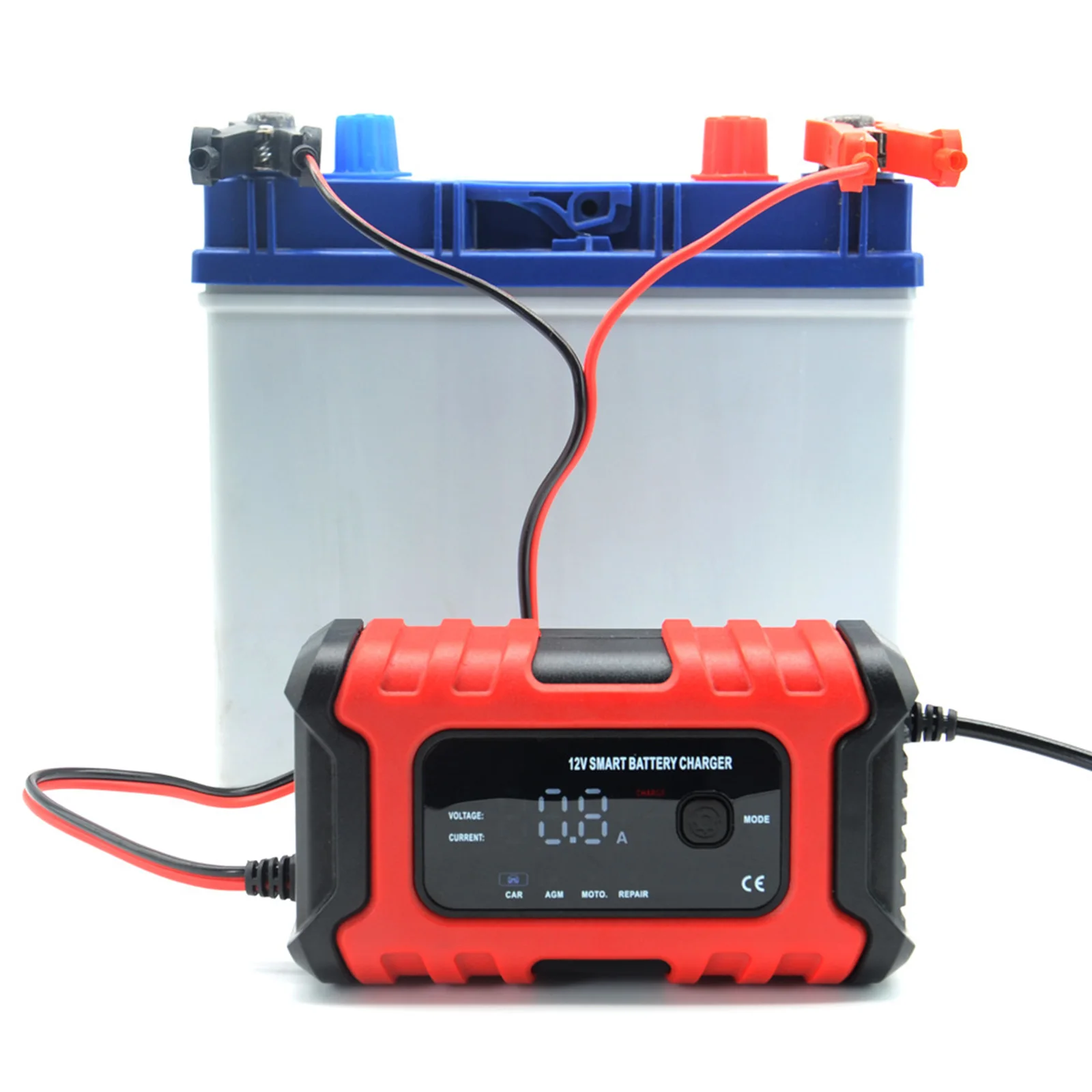 

12V 6A Smart Car Battery Charger Fully Automatic Motorcycle Digital Repair Charger for AGM GEL WET Lead Acid Battery US/UK/EU