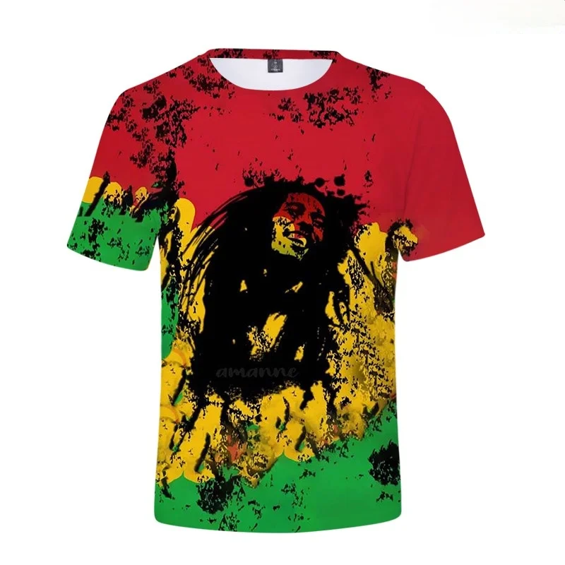 

Singer Bob Marley 3D Print T-shirt Unisex Summer Short Sleeve Fashion Casual Hip Hop Sweatshirt Round Neck Streetwear Tops