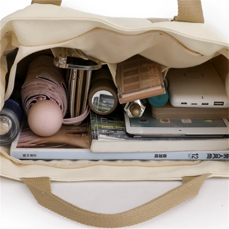 Fashion Luggage Women's Handbags Shoulder NEW Casual Alphabet Canvas Large Capacity Tote Black Storage Travel Bolsa Feminina