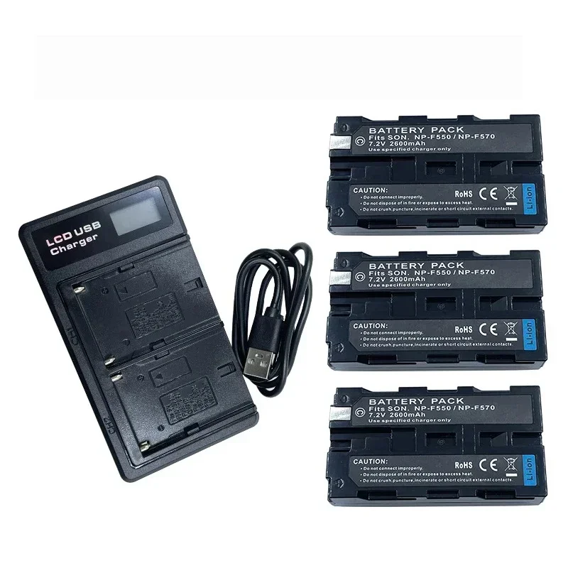 Аккумулятор для камеры NP F550 2600 мАч 7 2 В + USB-зарядное устройство ЖК-дисплея Sony NP-F330