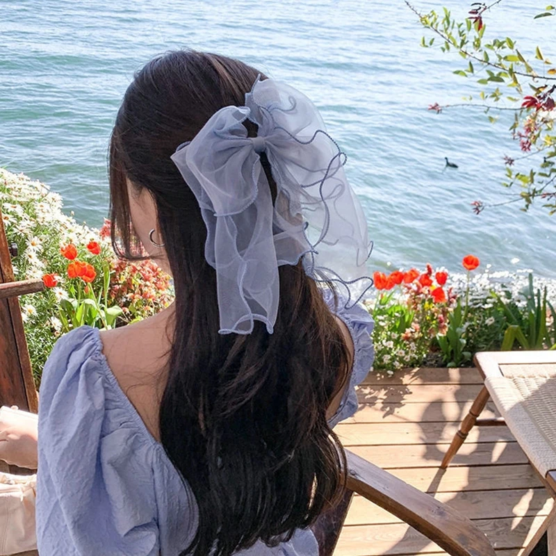 

Элегантная двухслойная сетчатая заколка для волос с бантом женская модель женский головной убор подарок для девочек