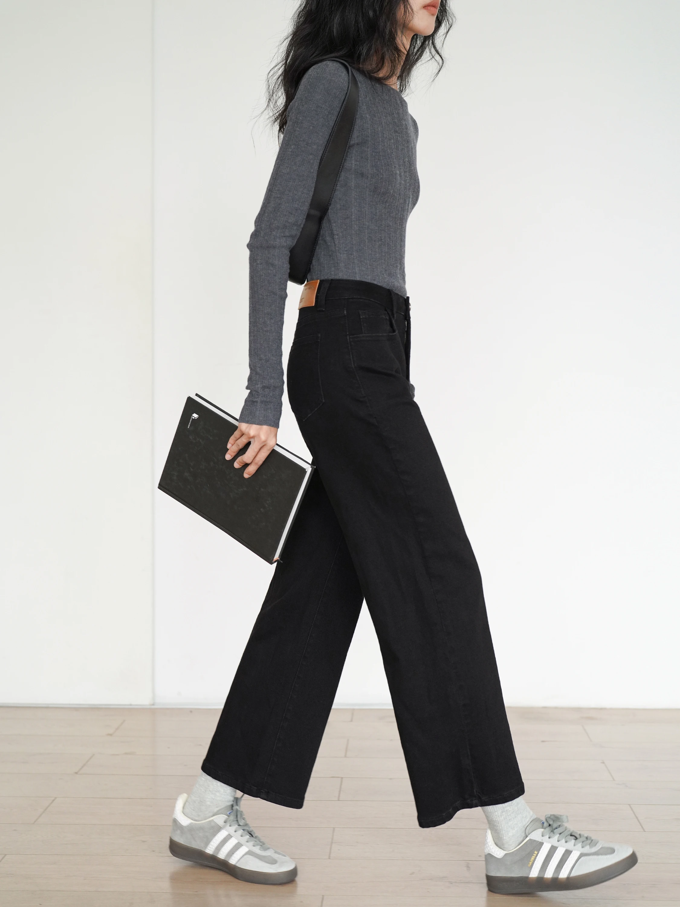 ZHISILAO черные хлопковые эластичные джинсы женские винтажные прямые джинсовые