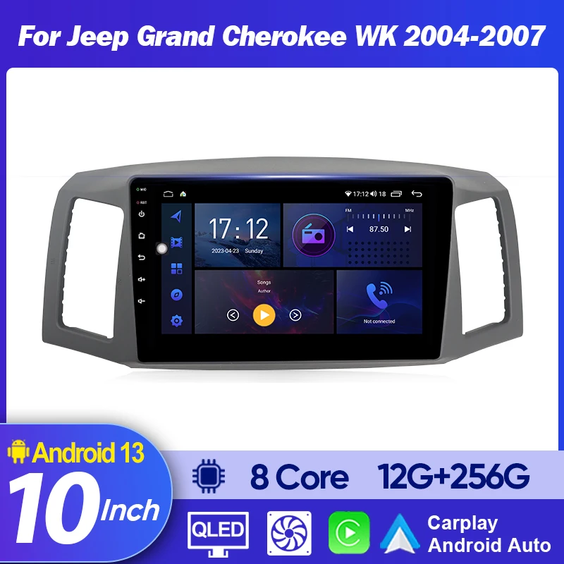 Фото Автомобильное радио Android 15 Carplay для JEEP Grand Cherokee WK 2004 2005 2006 2007 WIFI + 4G DSP Мультимедийный плеер Видео GPS-навигация №3