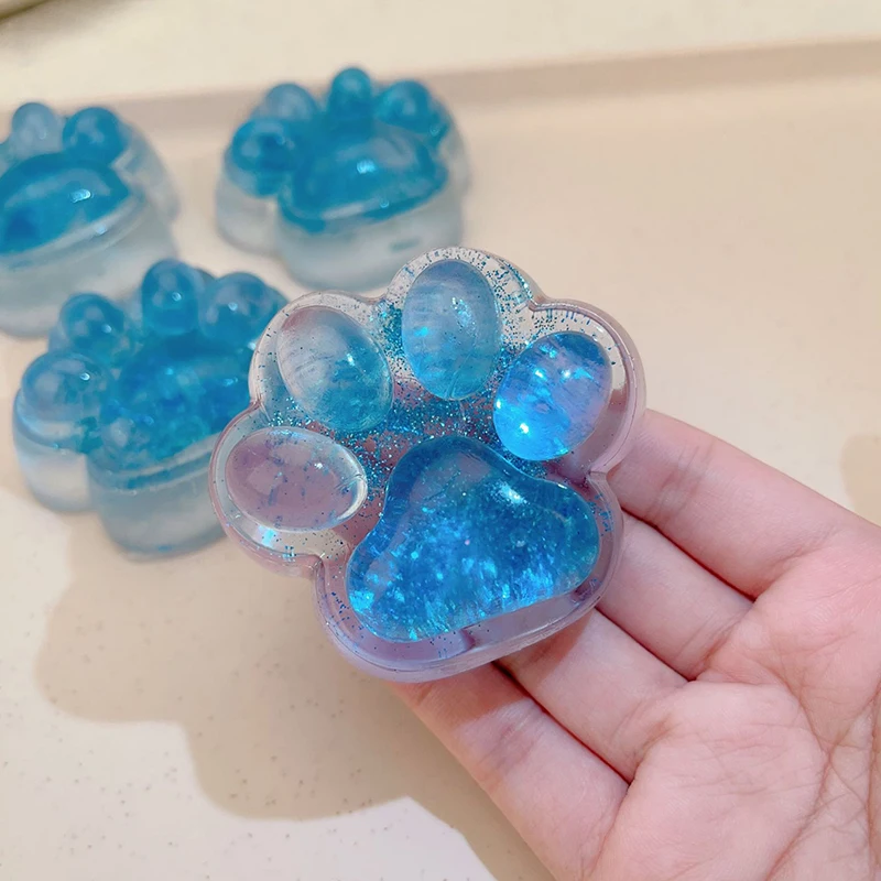 1 шт. мягкая имитация силиконовой льда сквозь морскую синюю кошачья лапа игрушки