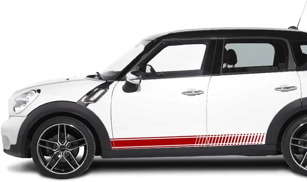 

Bubbles Designs Set of Racing Side Stripes Decal Sticker Graphic Compatible with Mini Countryman Cooper S,One,JCW,D and SD