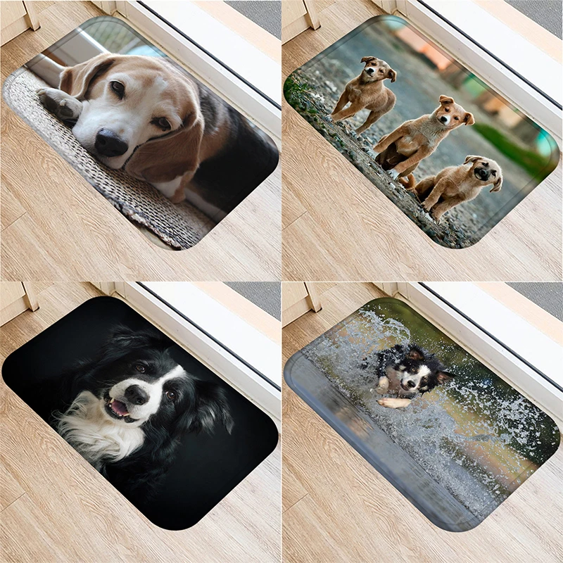 

Милый нескользящий замшевый коврик с изображением собаки хаски, дверной коврик, уличный напольный коврик для кухни, гостиной, домашний декор