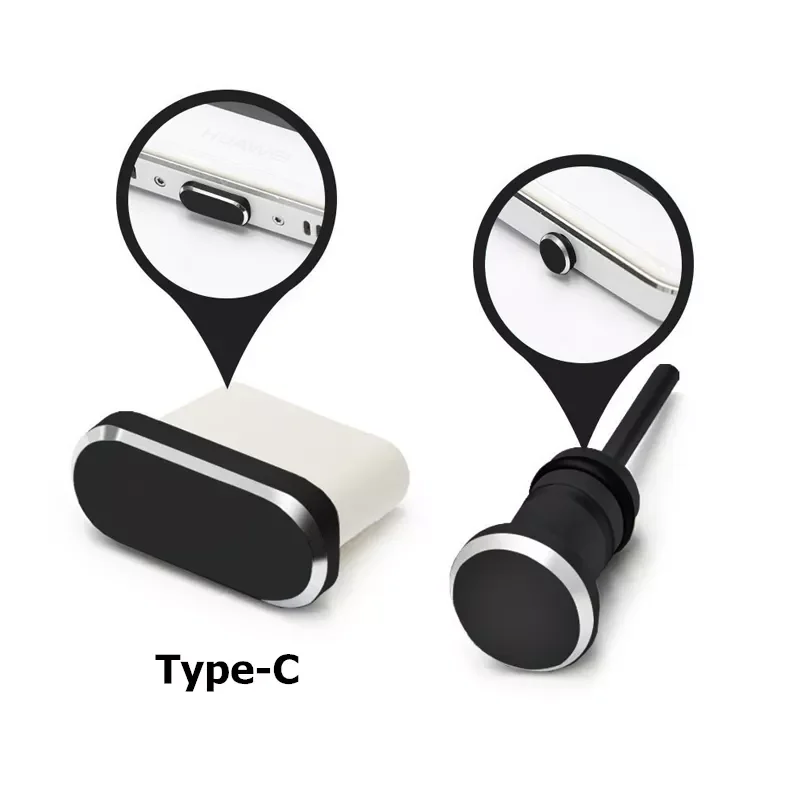 

Metal Type C Charging Port Anti-Dust 3.5mm Earphone Jack Dust Plug For Samsung S10 Phone Accessories free shipping