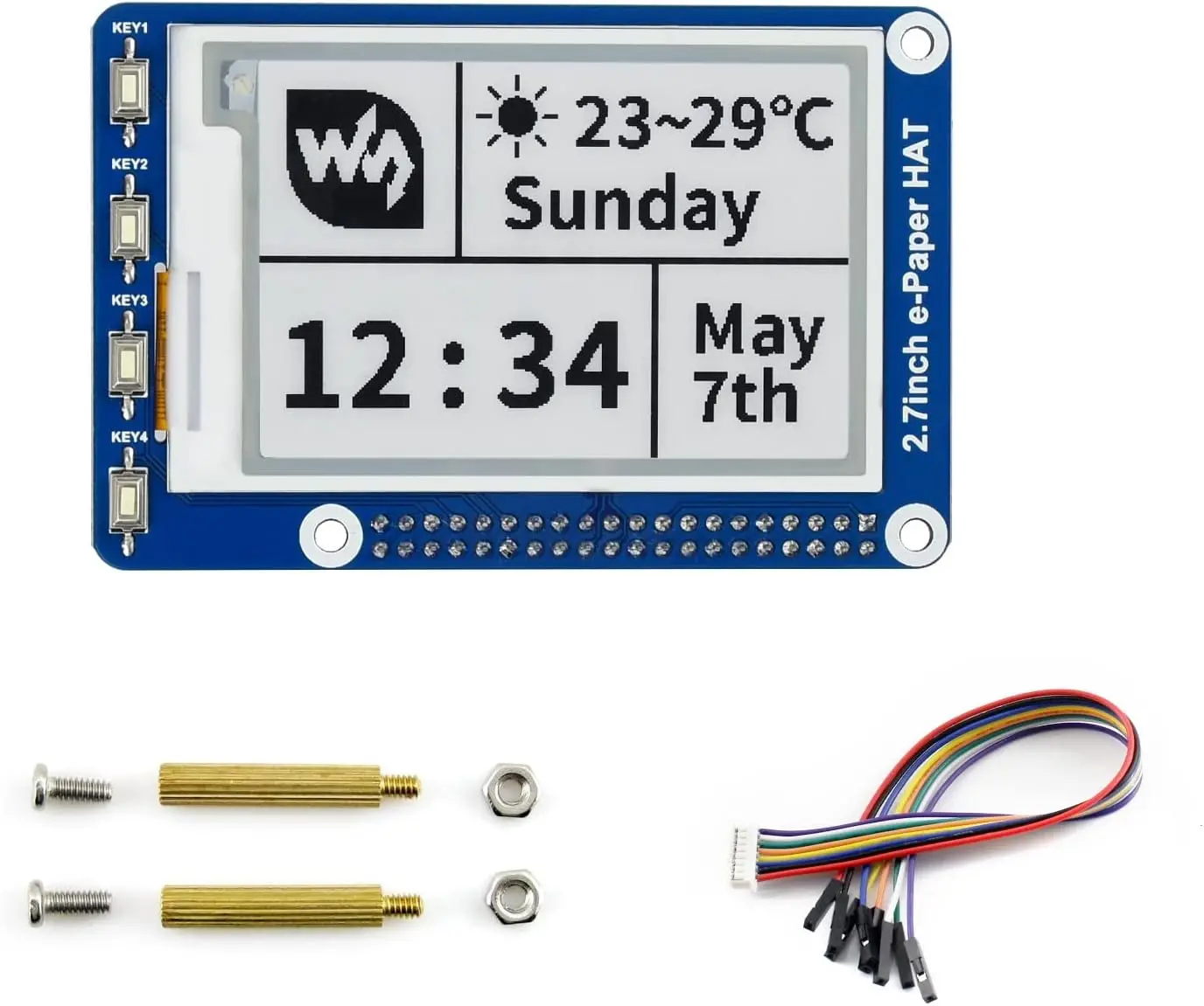 

2,7 дюймовый E-Ink E-Paper Display HAT для Raspberry Pi 264x17 6 разрешение интерфейс SPI поддерживает частичное обновление в качестве ценники.