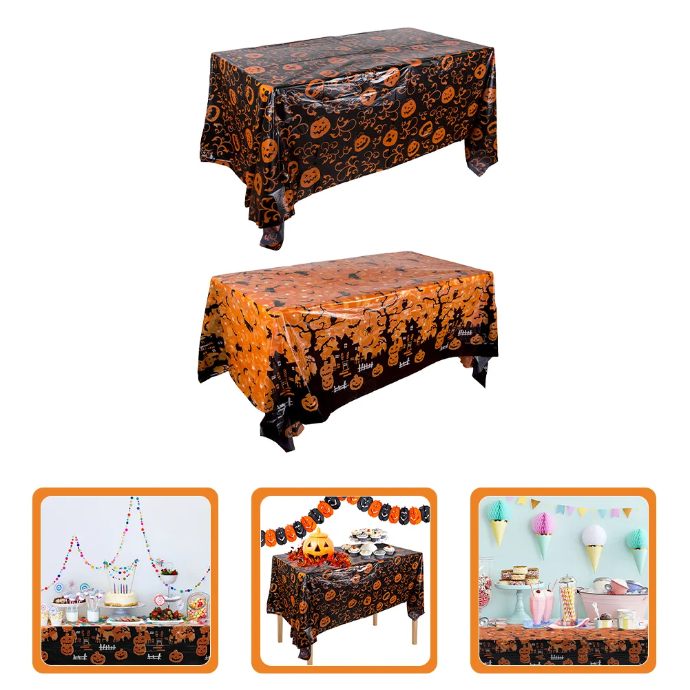 

Table Tablecloth Party Decor Cloth Pumpkin Dinner Cover Dining Treat Flagjack Trick Lantern Room Or Favor Fireplace Decorations
