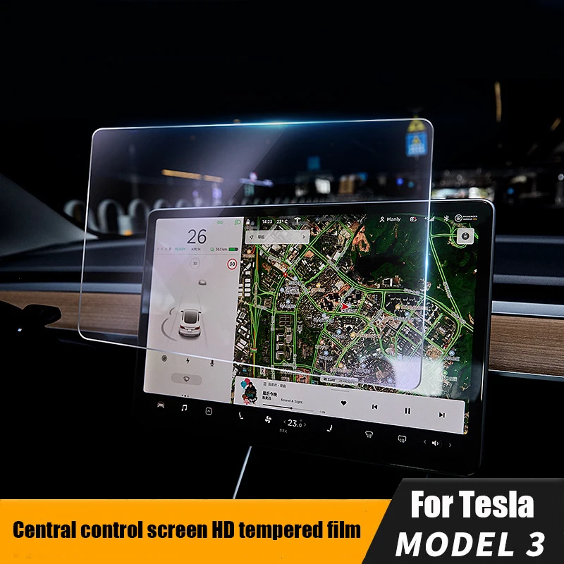 

Car Matte Tempered Glass Screen Protector Center Control Touchscreen Navigation Protector Glass Film for Tesla Model 3 Y S X