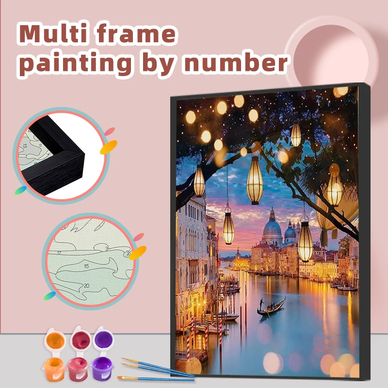 

CHENISTORY Painting By Numbers With Multi Aluminium Frame DIY Crafts Coloring By Numbers Home Decor Unique Gift For Adults Decor