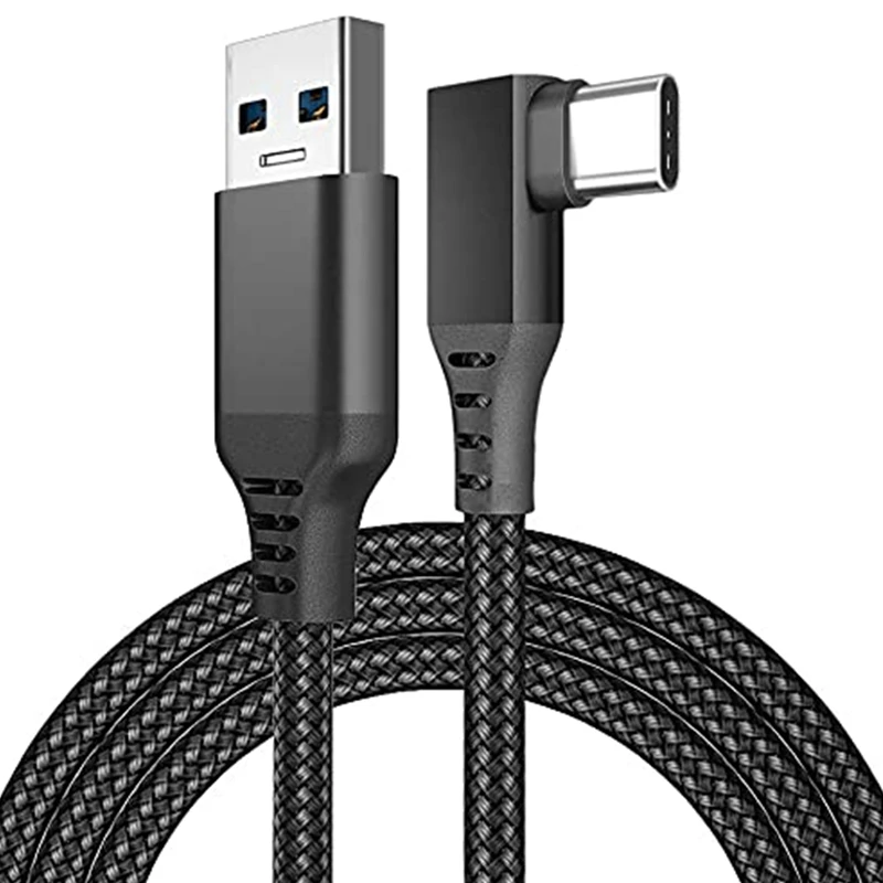 

Черный плетеный кабель для передачи данных USB, зарядный кабель Type-C, высокоскоростной кабель для передачи данных для Oculus Quest 2 (3 метра)