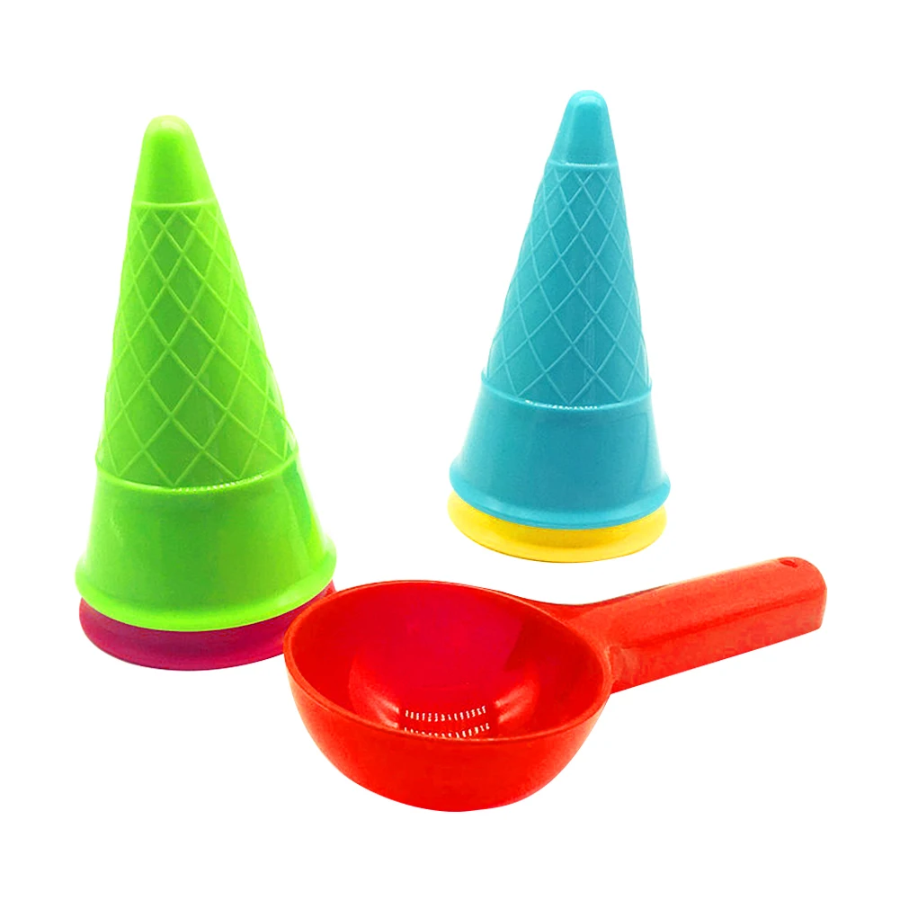 

5pcs/set Home Play House PP Game Sand Outdoor Beach Toys For Children Gift Color Cognizance Summer Ice Cream Cone Scoop Portable