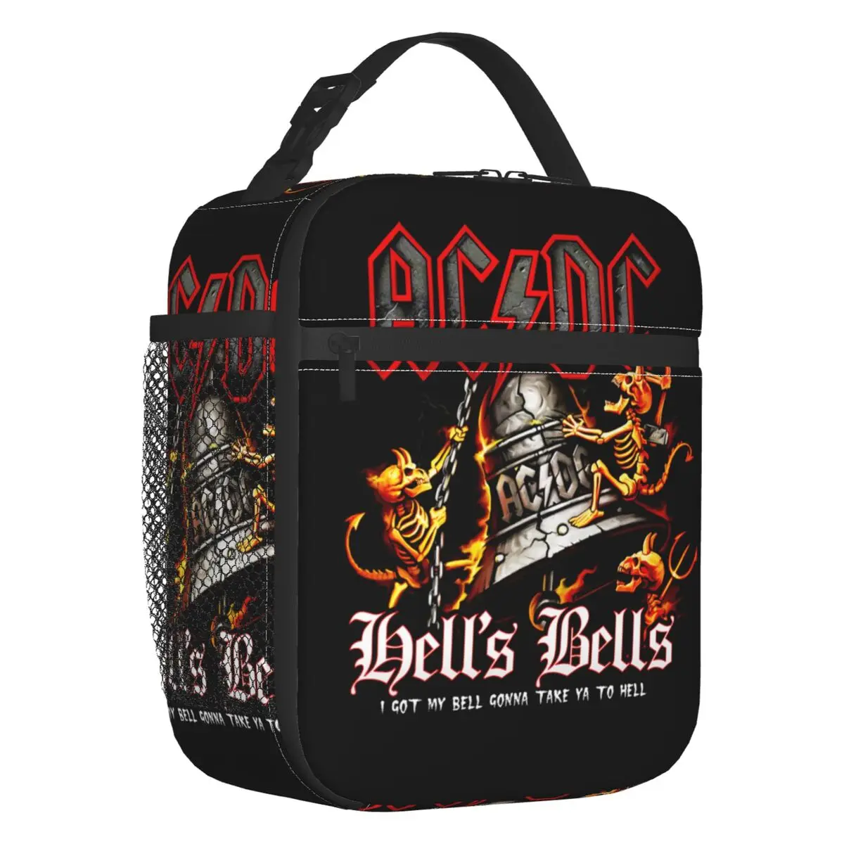 AC DC The Bell Rock Roll Insulated Lunch Bags for School Office Australian Band Star Waterproof Thermal Cooler Bento Box Women