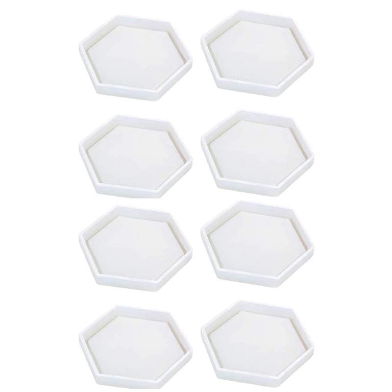 

8 Pack Hexagon Silicone Coaster Molds Silicone Resin Mold, Clear Epoxy Molds For Casting With Cement And Polymer Clay