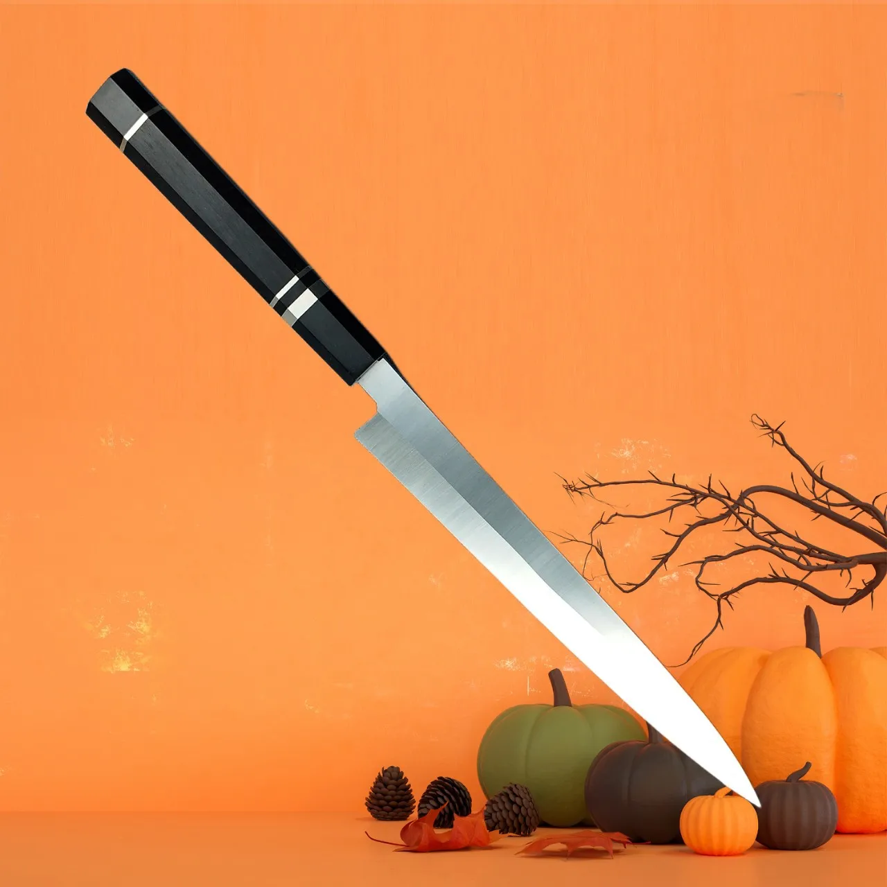 

10/11/12 Inch Sashimi Knife Chefs Cleaver Tynny Slicing Sushi Meat 10Cr15MoV Steel Blade Yanagiba Kitchen Knives Ebony Handle