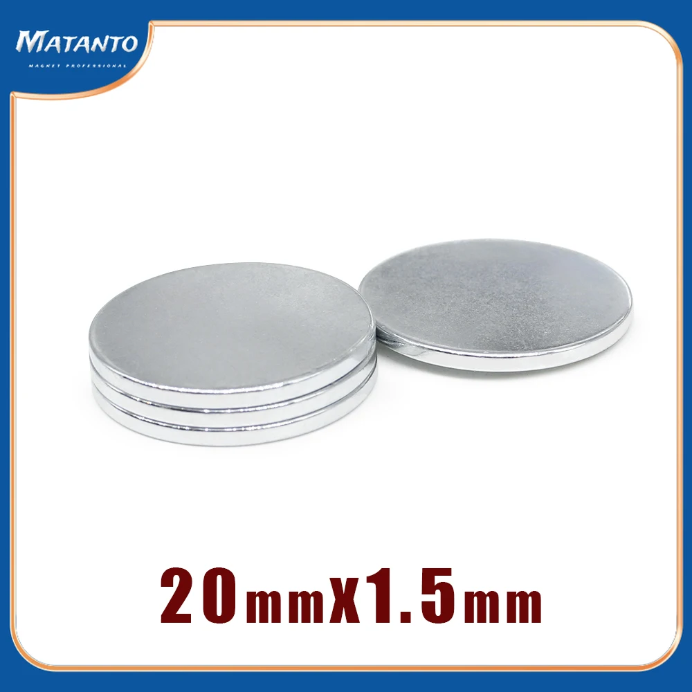 

5/10/20/50/100PCS 20x1.5 mm Thin Round Powerful Strong Magnetic Magnets 20x1.5mm Neodymium Disc Magnets 20*1.5 Rare Earth Magnet