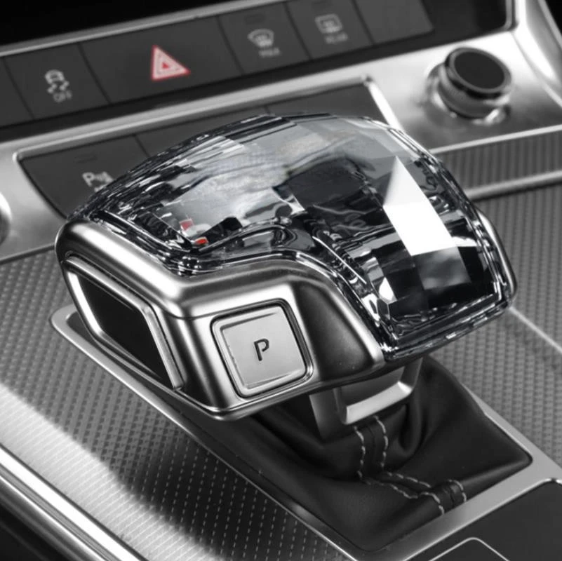 

Crystal Handle Gear Shift Knob Cover Lever Stick Head Decor Cover with Sline Sticker For Audi A4 A6 Q5 A5 Q7 Q8 A8