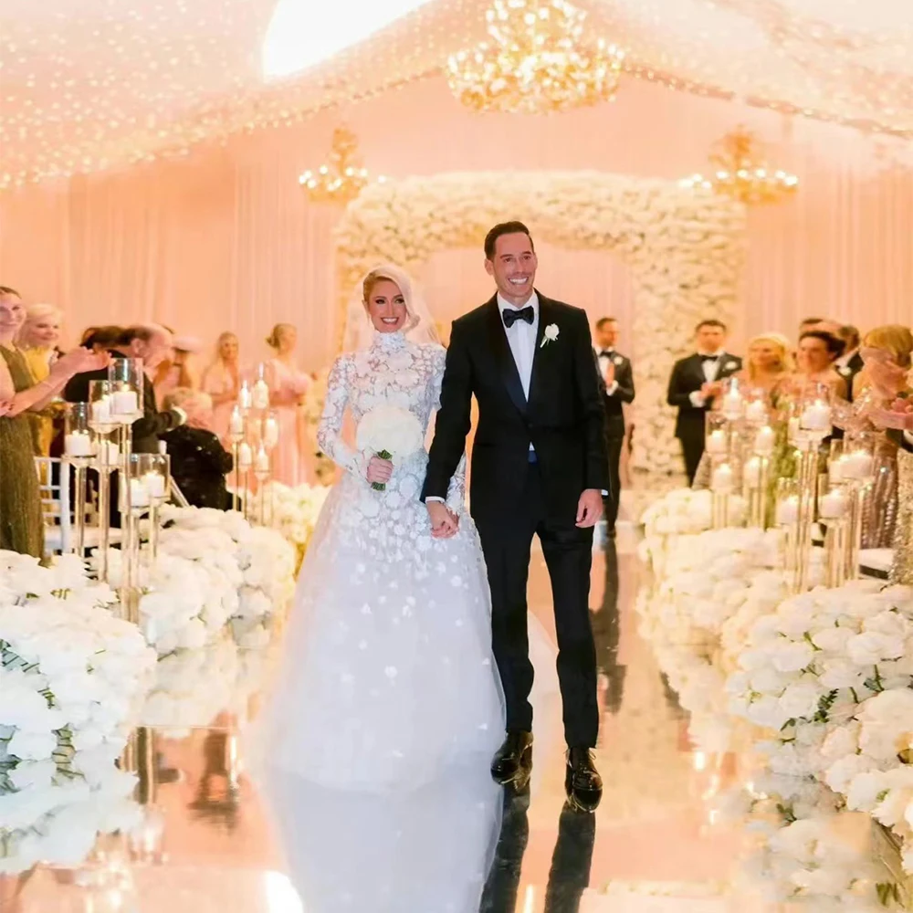 

Женское свадебное платье It's yiiya, белое кружевное ТРАПЕЦИЕВИДНОЕ платье принцессы с аппликацией из фатина на лето 2019