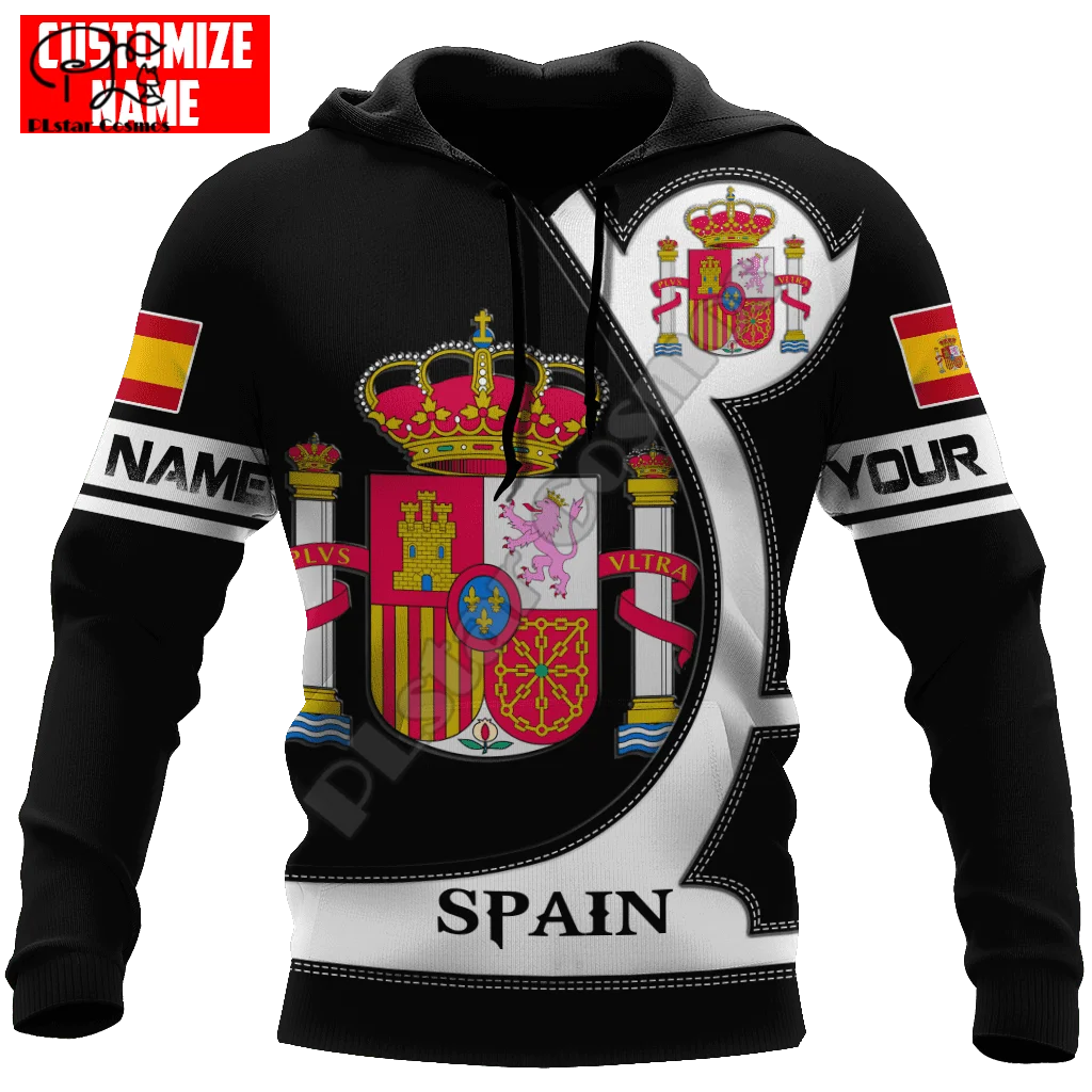 

PLstar Cosmos Spain National Emblem And Flag 3D Printed 2022 Hoodies Sweatshirts Zip Hooded For Men/Women Casual Streetwear S05