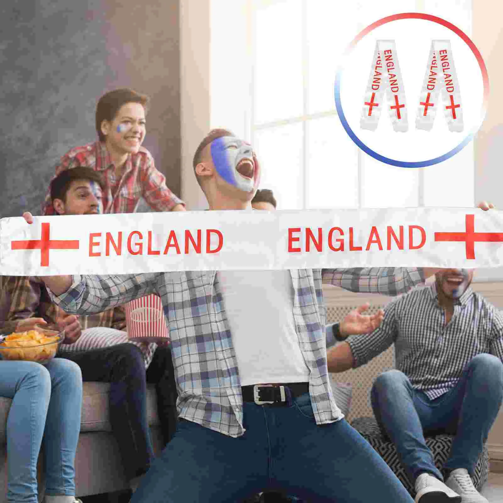 

2 Pcs Fans Scarf Soccer Party Decorations England Football France Cheering Items Sports Neckerchief