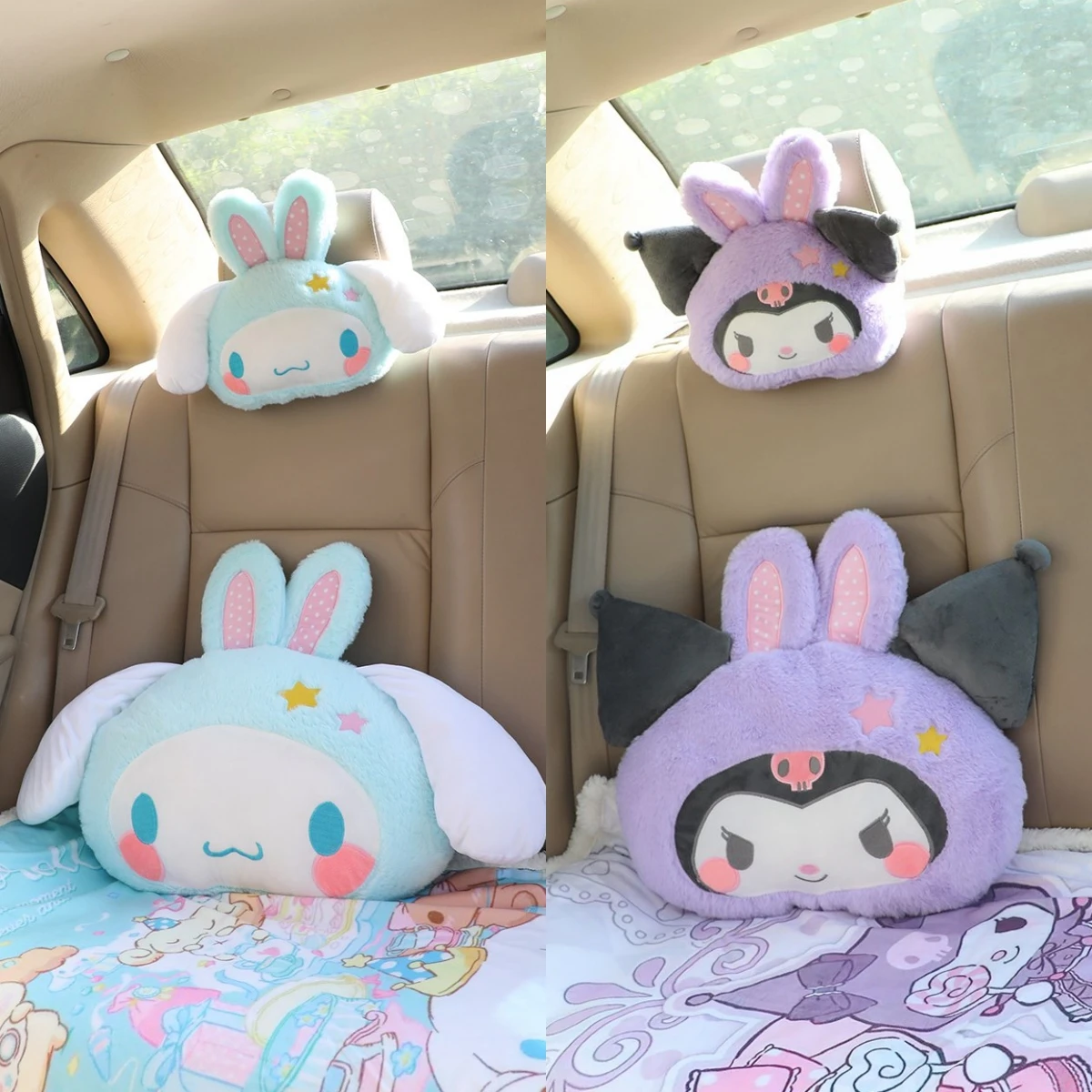 Подушка для спины Sanrio Kuromi My Melody Cinnamoroll набивная на подголовник из аниме Cuddly Plushies