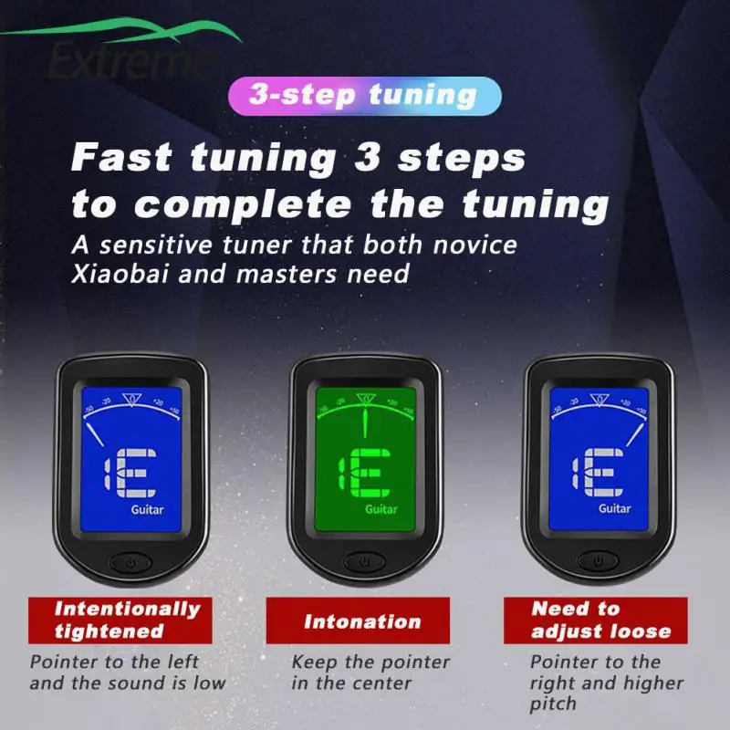 

Lcd Display Digital Clip-on Tone Tuner Average Rate Electronic Tuner Ukulele Guitar Accessories Tuners Guitar Auto Universal