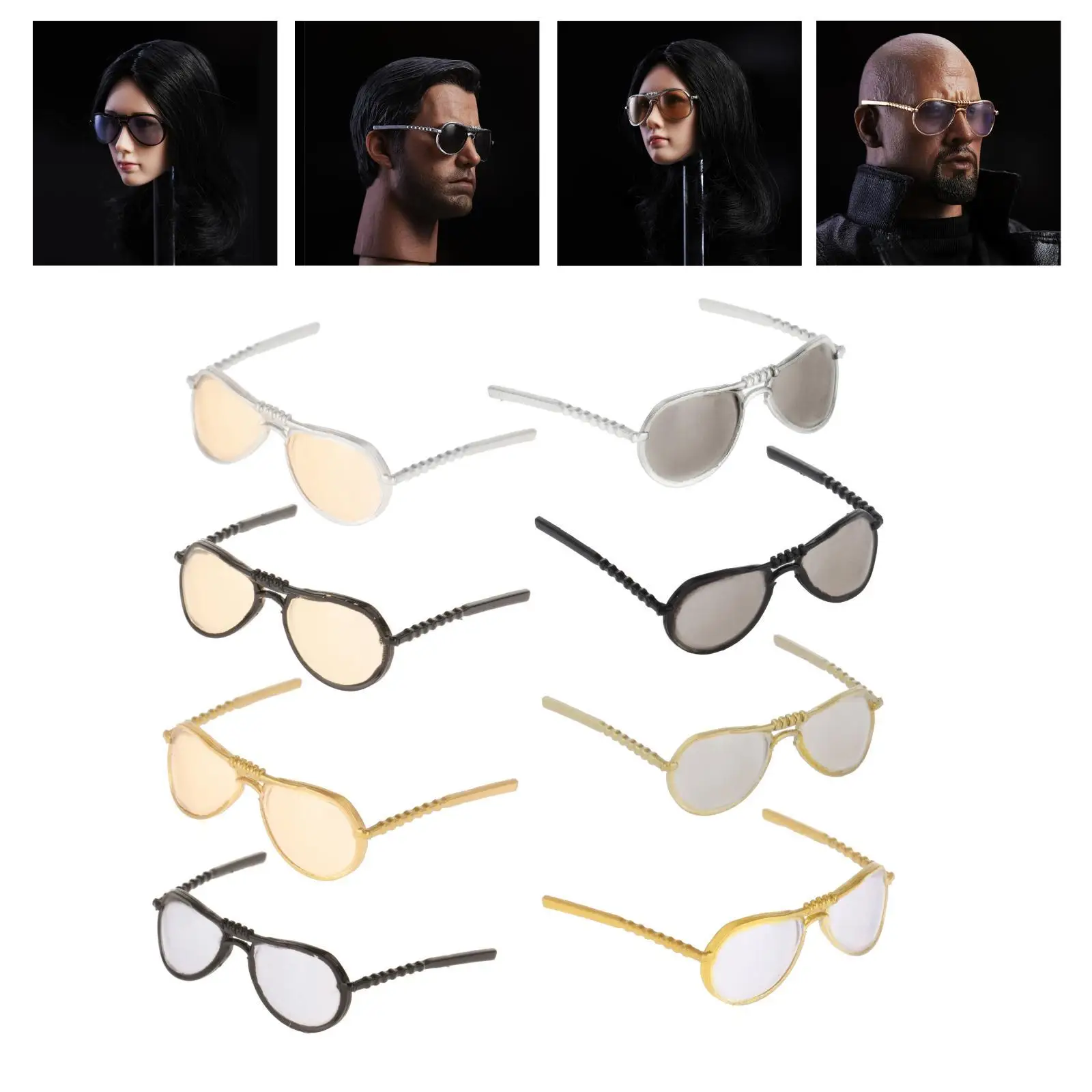 

1:6 Pair of Fashion Round Sunglasses Alloy for 12inches Action Figures Male & Female Accessories Dress-up Costume